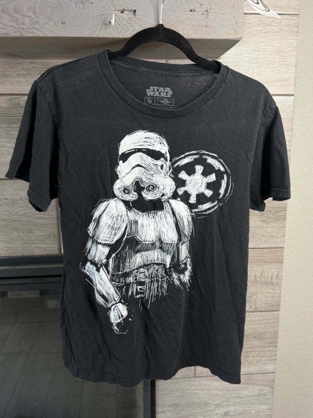 Star Wars Stormtrooper Sketch Graphic Black T-Shirt Size M